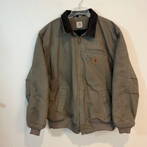 Carhartt Jacket Bankston Quilted Flannel-Lined Bomber Jacket Brown 101228 XL